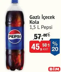 PEPSİ GAZLI İÇECEK KOLA 1,5 L fiyat ve kampanya bilgisi